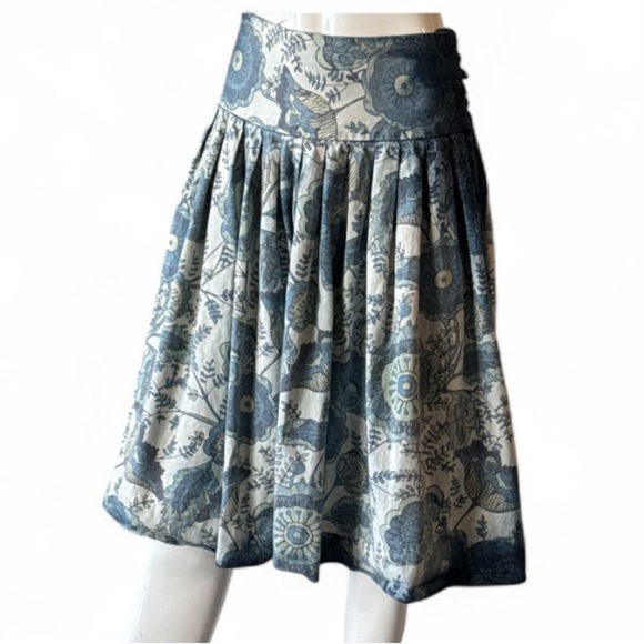 Vintage Polo Jeans Ralph Lauren Blue Floral Cotton Denim Skirt Size 6 - Picture 2 of 15